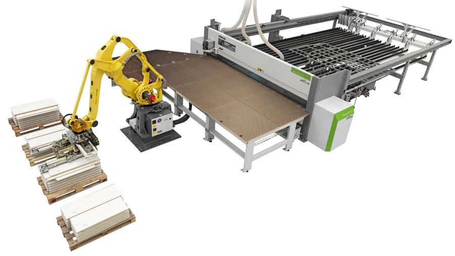 Intégration complète de la scie à panneaux dans la ligne de production