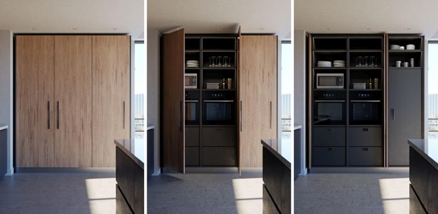 Het kastdeursysteem dat zijdezacht wegschuift